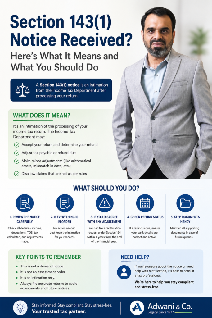 Section 143(1) Notice Received? Here’s What It Means and What You Should Do