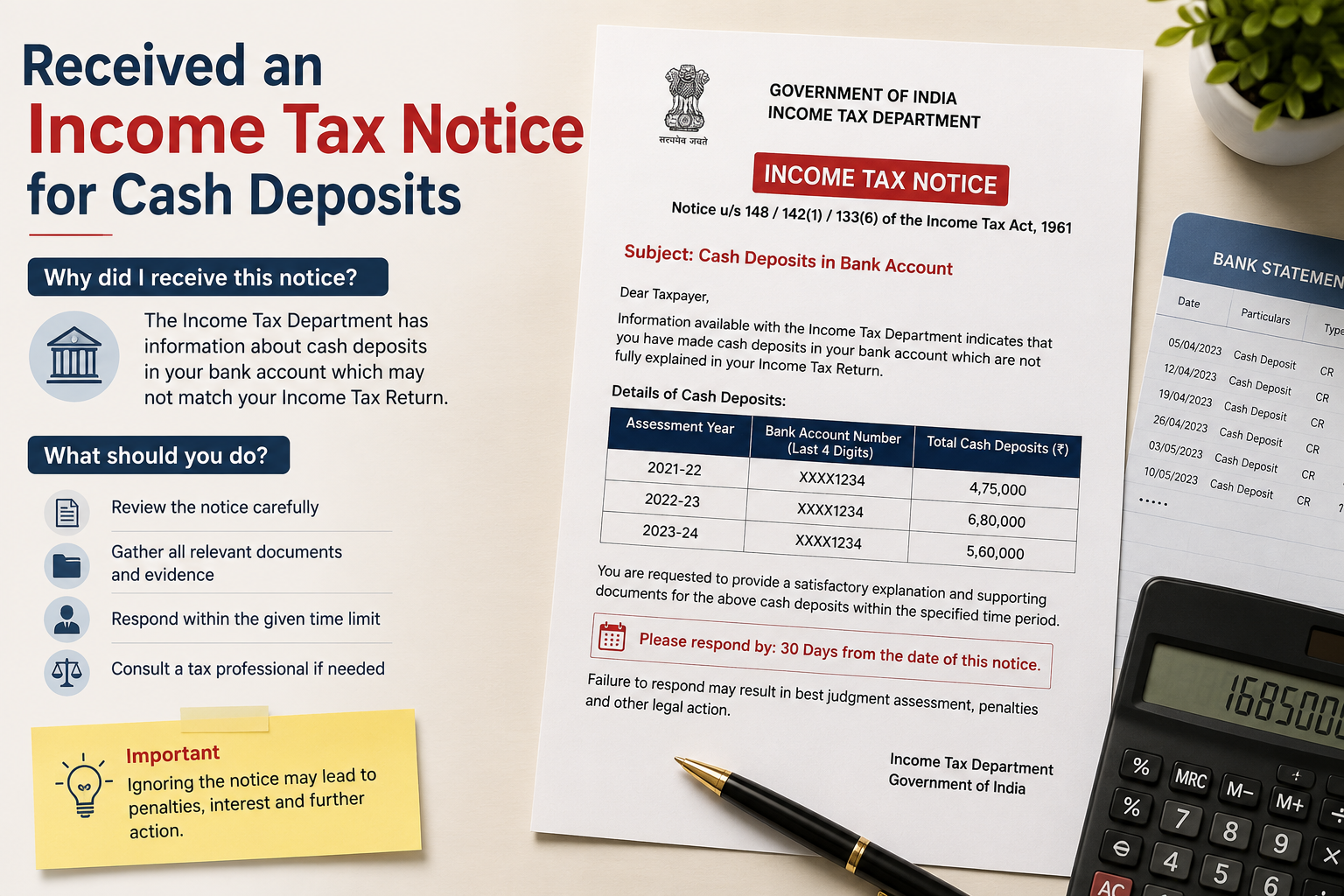 Income Tax Notice for Cash Deposits
