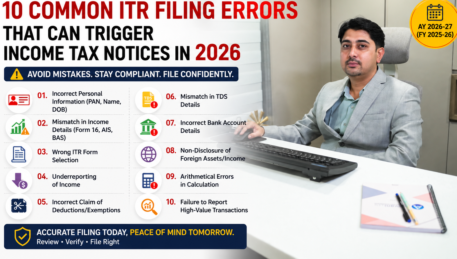 10 Common ITR Filing Errors That Can Trigger Income Tax Notices in 2026