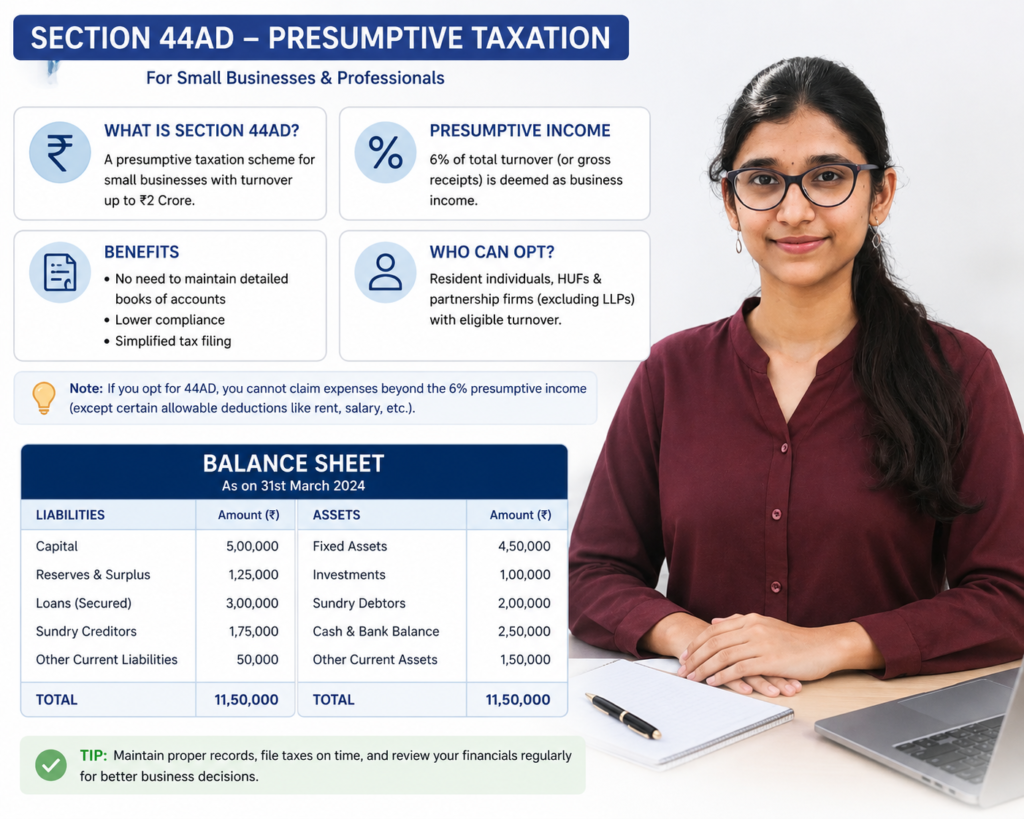 Section 44AD & Balance Sheet